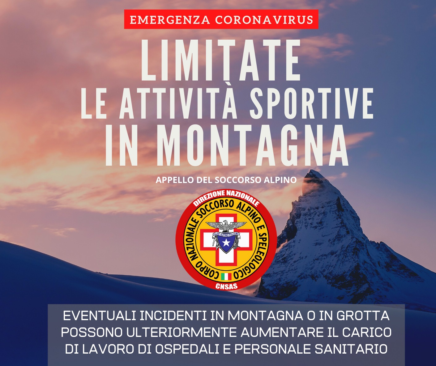 L"appello del Soccorso Alpino: "Limitate le attivit&agrave;  in montagna"