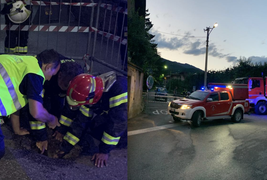 Tuenno: cede l'asfalto