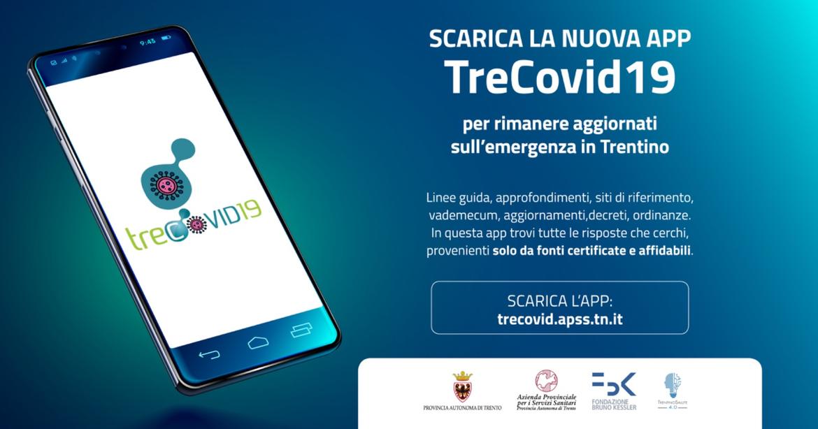 TreCovid19, la App per tenersi aggiornati sull'emergenza Coronavirus in Trentino
