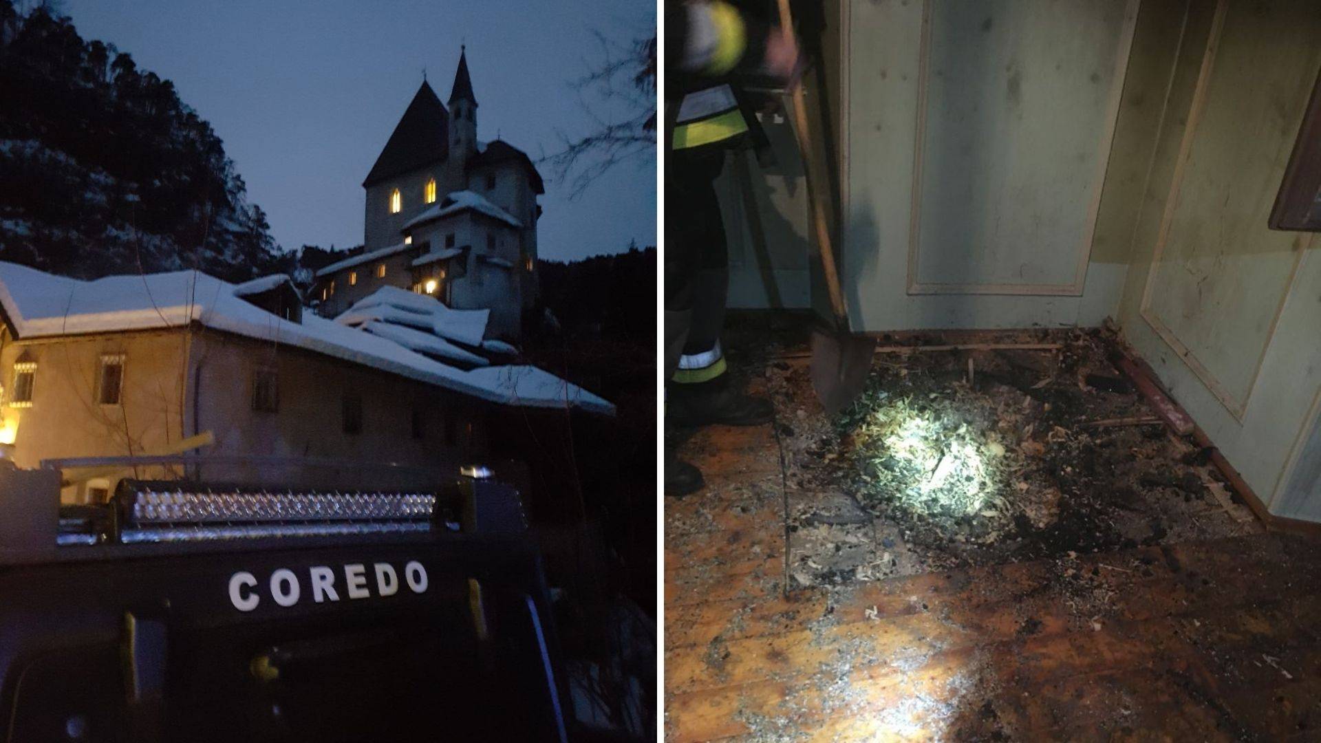 Incendio al santuario