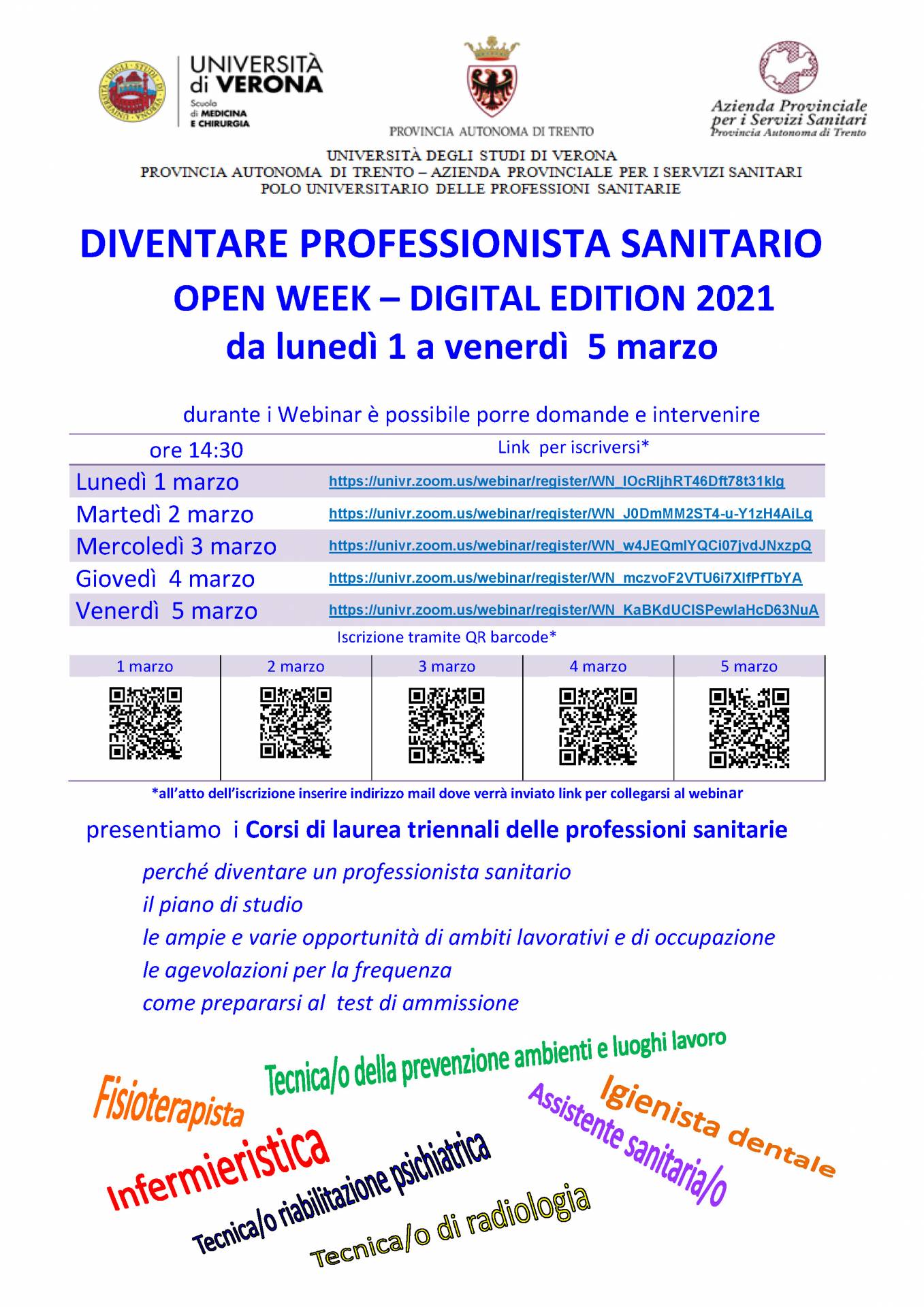 Webinar per conoscere le professioni sanitarie