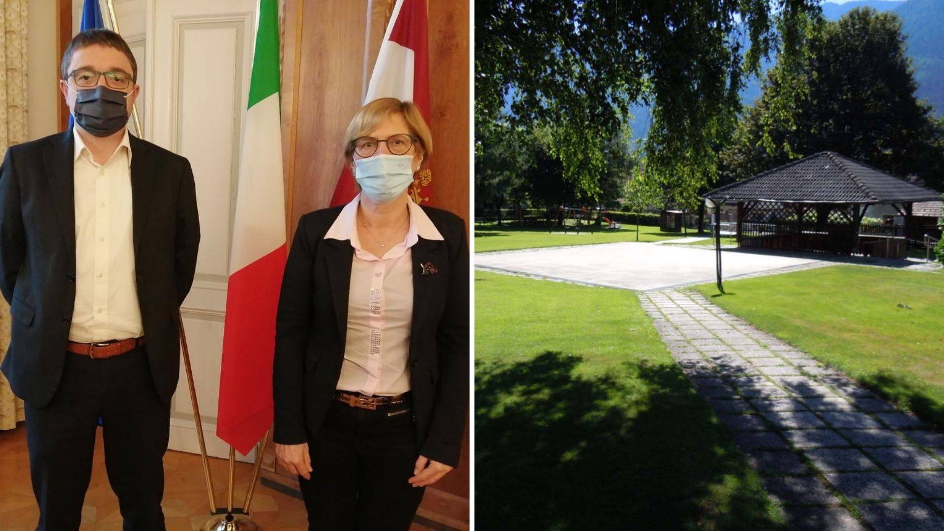 Al parco giochi una struttura ricreativa per i giovani