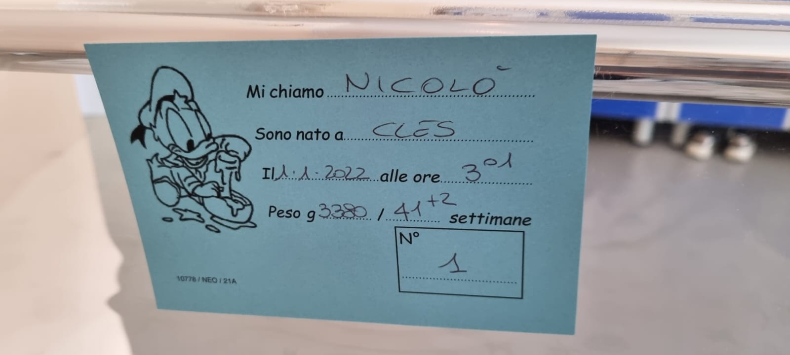 Benvenuto Nicol&ograve;, il primo nato del Trentino