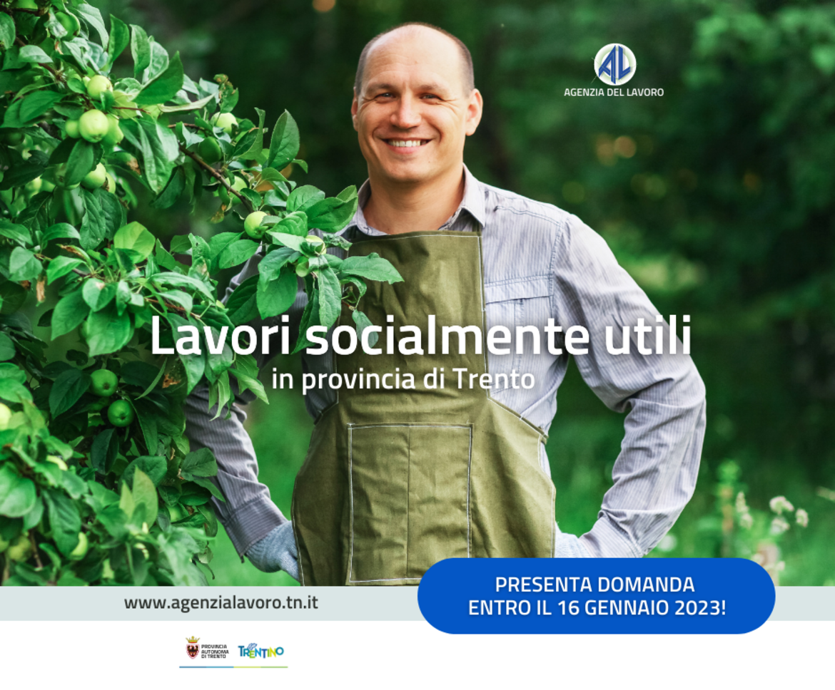 Lavori socialmente utili in Trentino: al via l"iscrizione