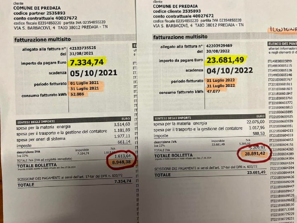 Il caro-bolletta spegne Predaia