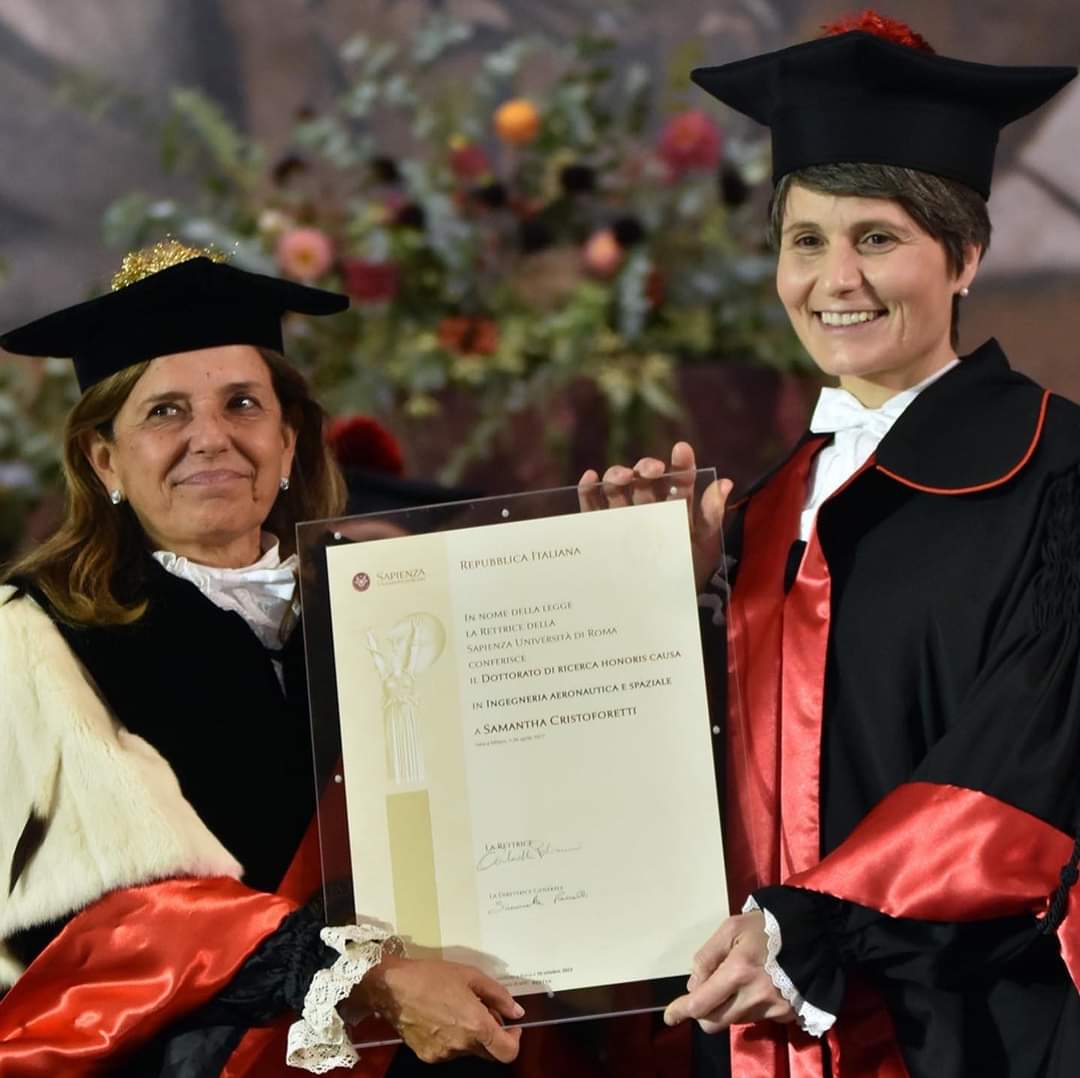 Per Samantha Cristoforetti dottorato honoris causa alla Sapienza