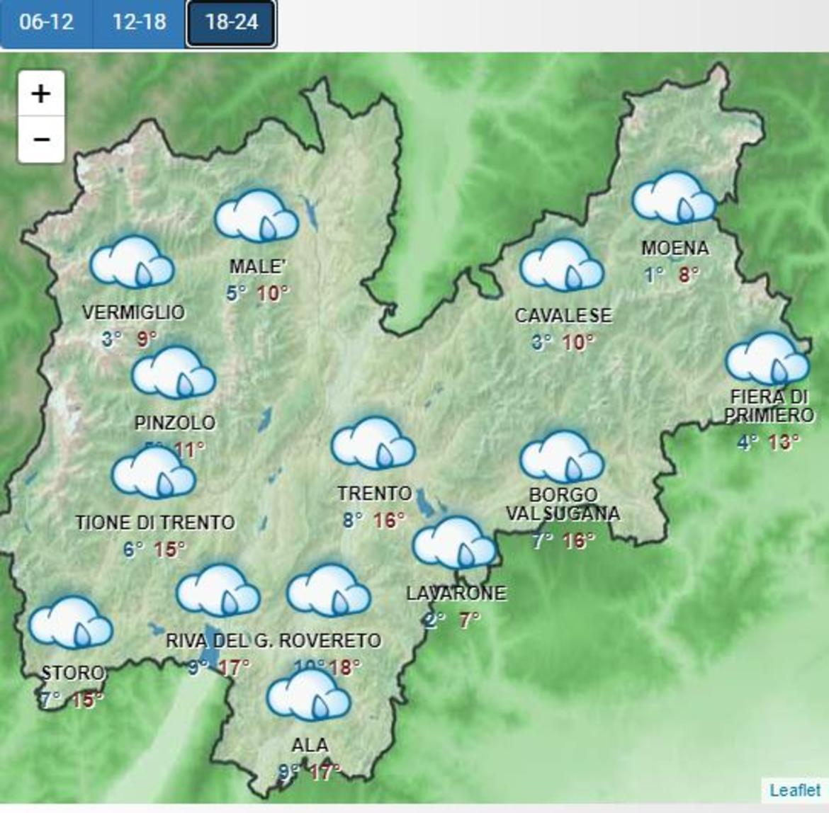 In arrivo la pioggia e in quota la neve