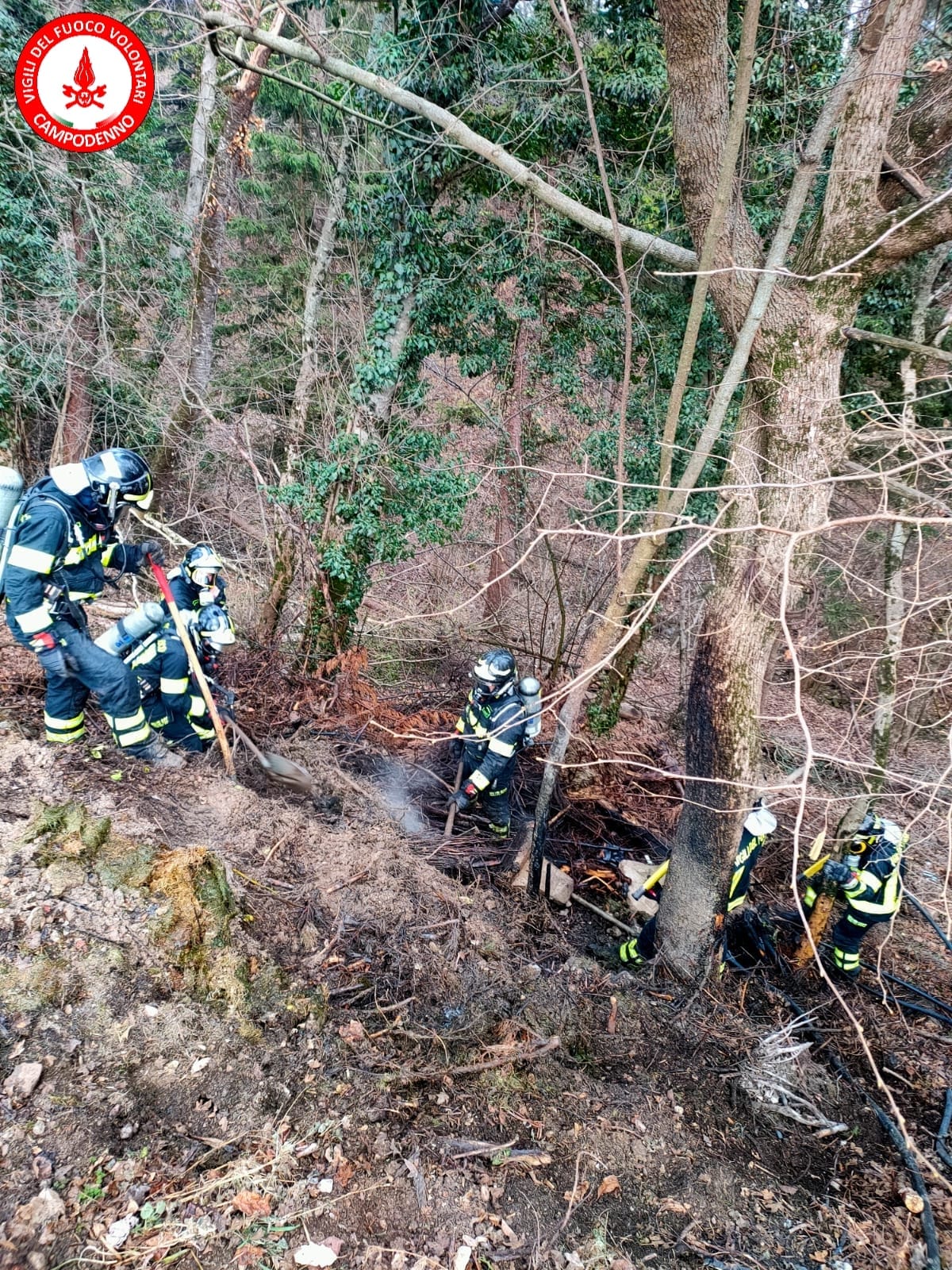 Sterpaglie a fuoco a Termon