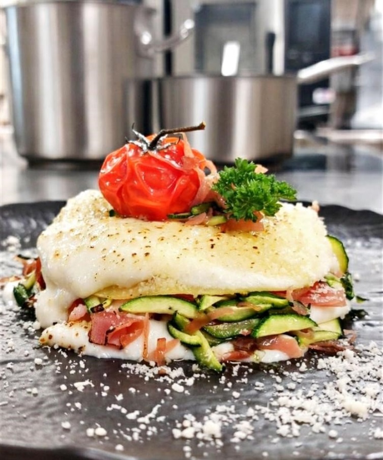 Lasagne con zucchine, speck e provola affumicata