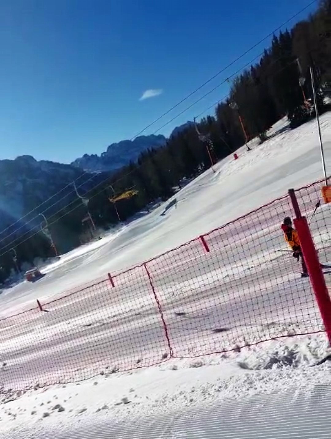 Scia dopo la chiusura dell'impianto e ovviamente si fa male