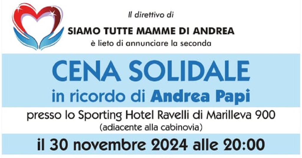 Una cena solidale in ricordo di Andrea Papi