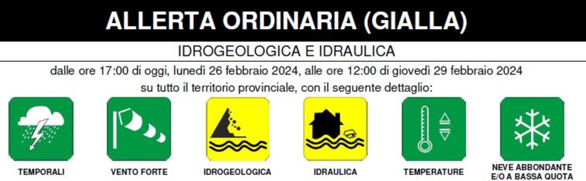 Attese ancora neve e pioggia, emesso un avviso di allerta ordinaria
