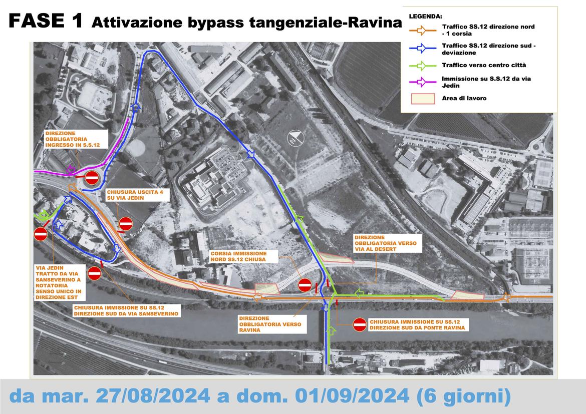 Tangenziale, al via i lavori di apertura della bretella a Ravina