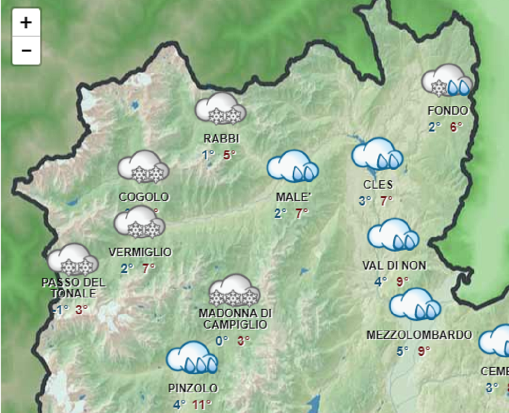 Pioggia e neve in arrivo