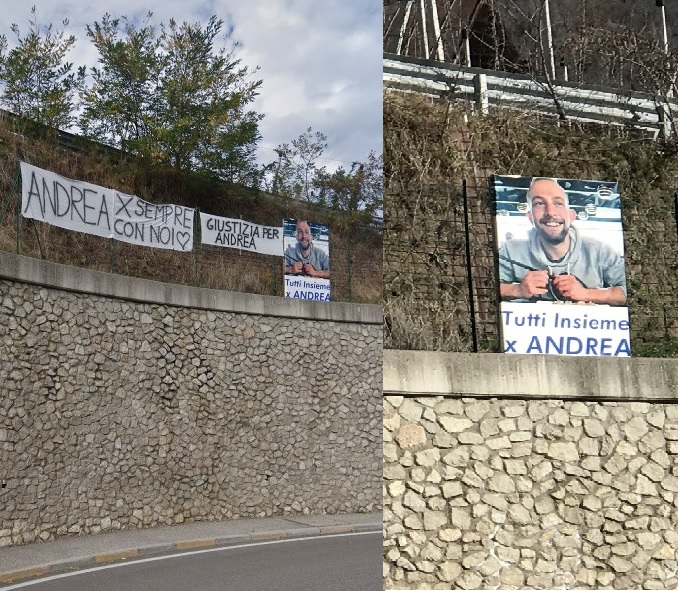 Rimosse due delle tre affissioni in ricordo di Andrea Papi