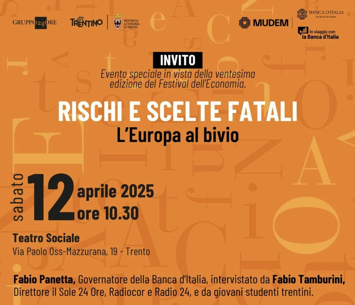 Il Governatore di Bankitalia incontra gli studenti al Teatro Sociale