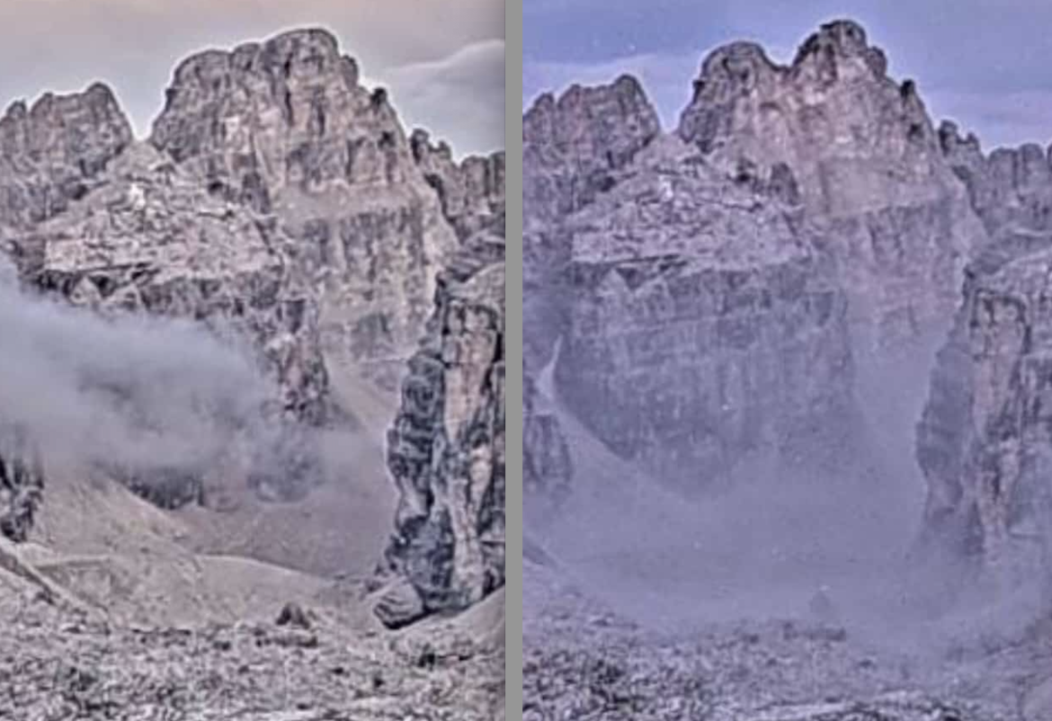 Cima Falkner, nuovo distacco di roccia