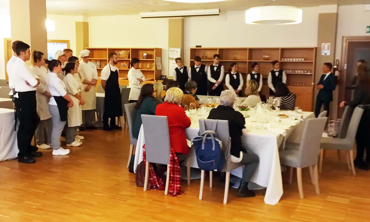 Cfp Ossana, pranzo didattico di alto livello con vista sulla nuova sede