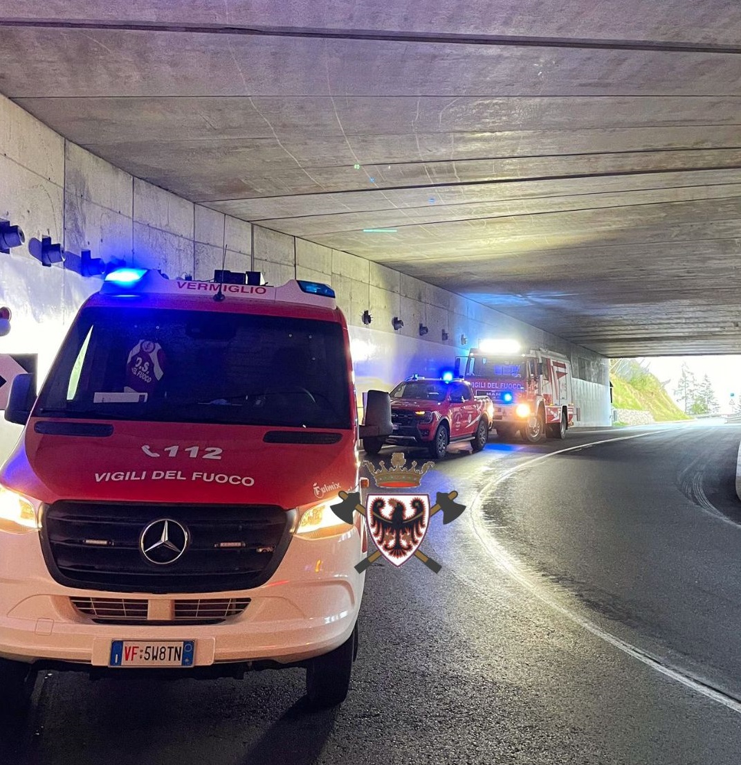 Vermiglio, incidente in galleria