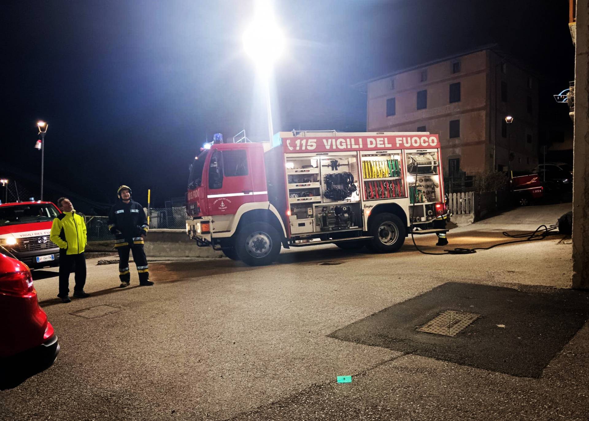 Mione, canna fumaria a fuoco