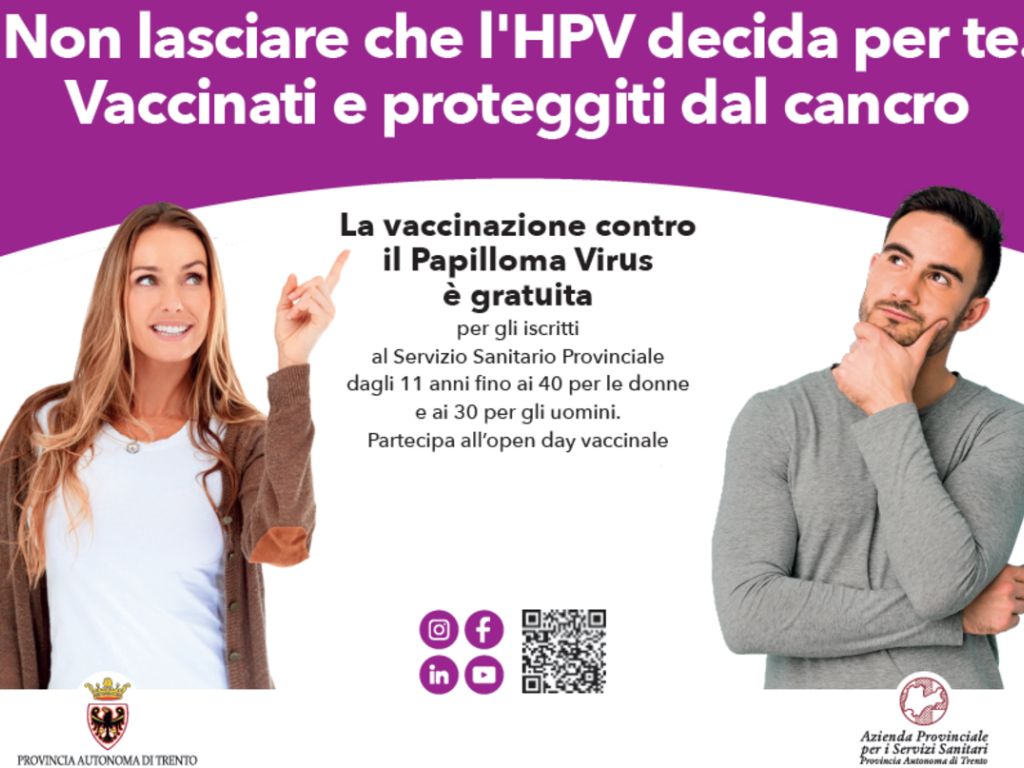 Sabato 12 luglio: Open day vaccinale Hpv