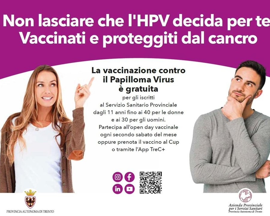 Vaccinazione HPV: sabato 14 febbraio torna l'open day